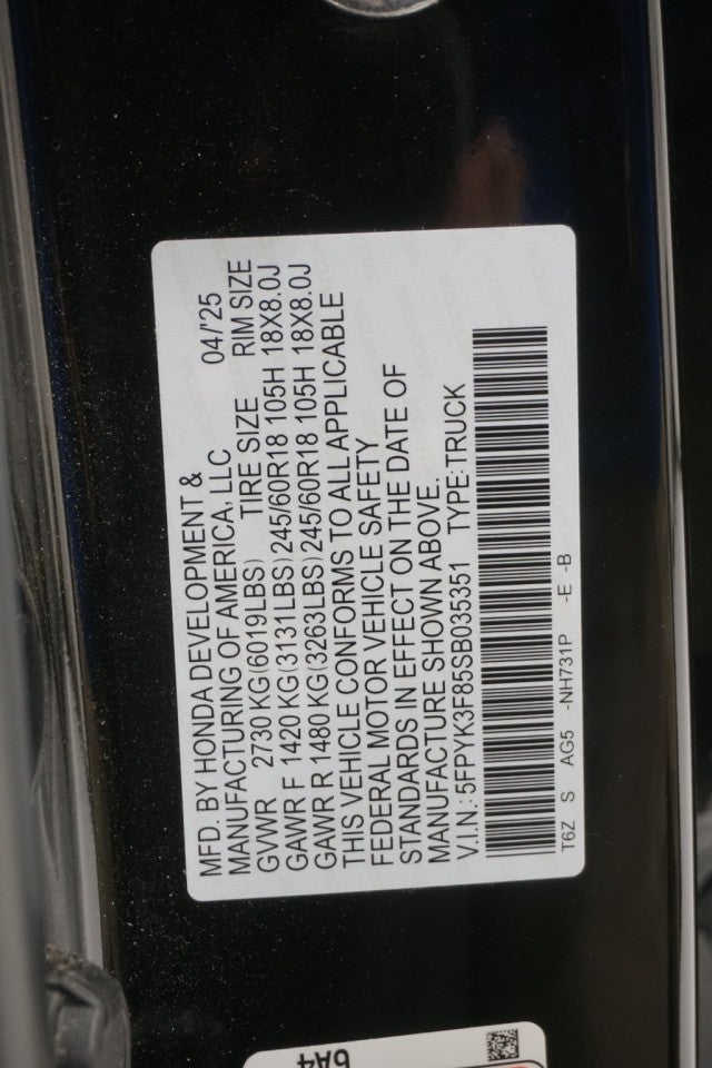 2025 Honda Ridgeline Black Edition